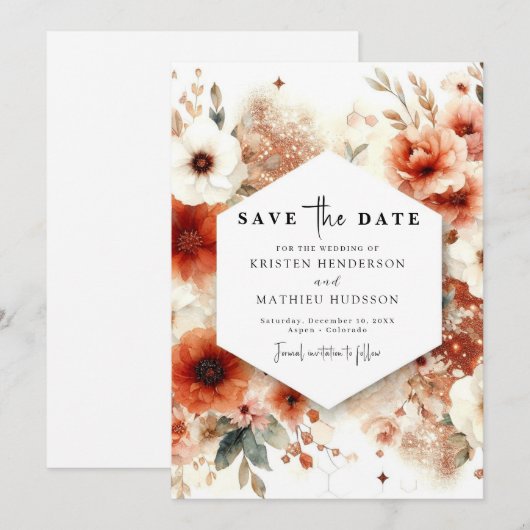 bruiloft save the date (Voorkant / Achterkant)