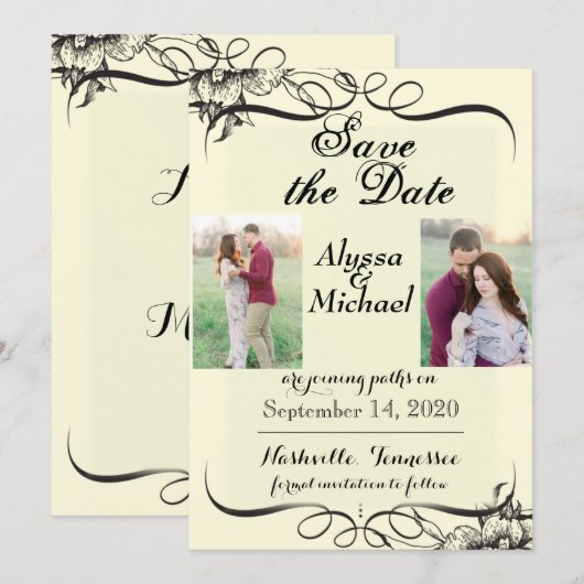 bruiloft save the date (Voorkant / Achterkant)