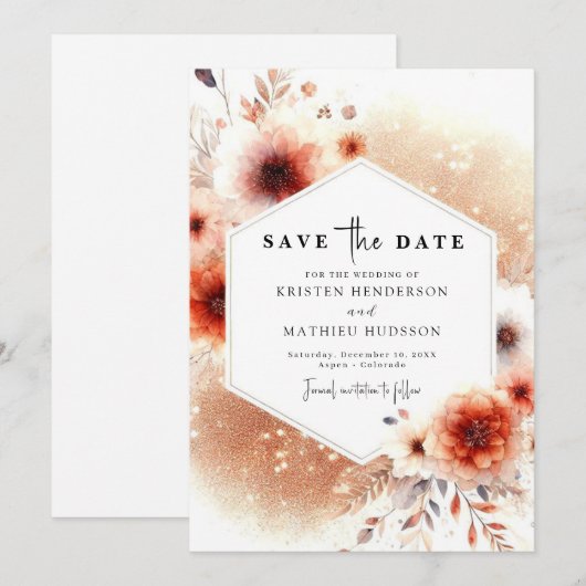 bruiloft save the date (Voorkant / Achterkant)