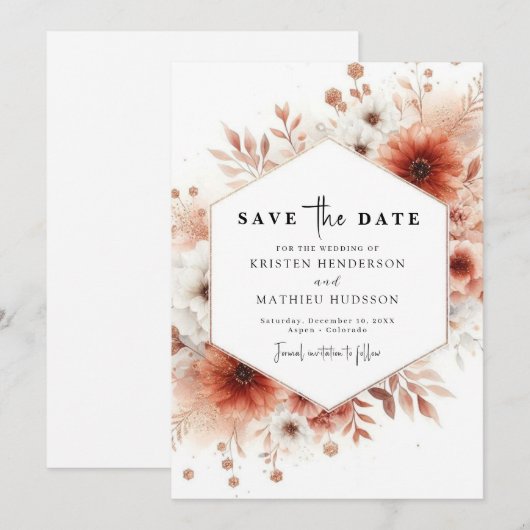 bruiloft save the date (Voorkant / Achterkant)