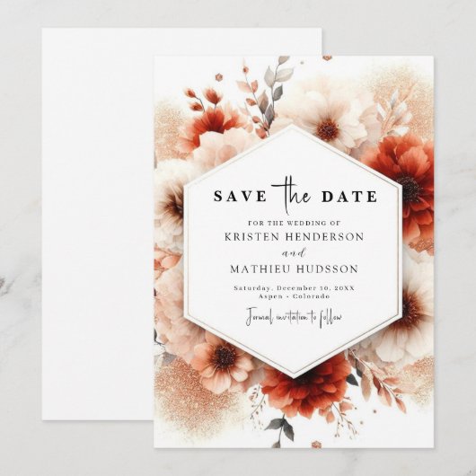 bruiloft save the date (Voorkant / Achterkant)