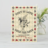 Bruiloft Save the Date, Alice in Wonderland Save The Date (Staand voorkant)