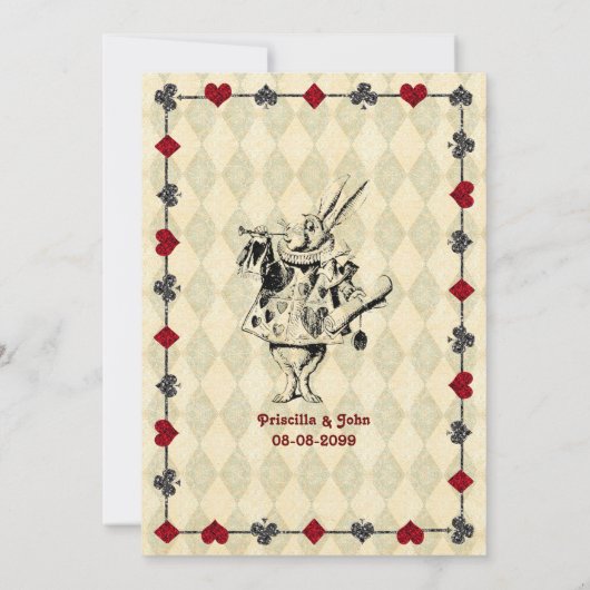 Bruiloft Save the Date, Alice in Wonderland Save The Date (Achterkant)
