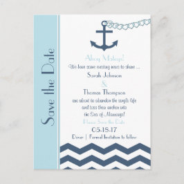 Bruiloft Save the Date Briefkaart - Nautisch