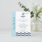 Bruiloft Save the Date Briefkaart - Nautisch (Staand voorkant)