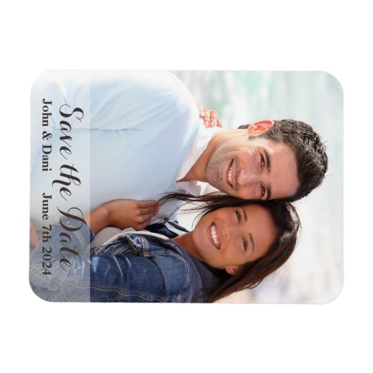 Bruiloft Save the Date - Eenvoudig script Magneet (Horizontaal)