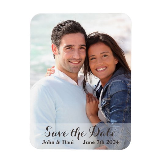 Bruiloft Save the Date - Eenvoudig script Magneet (Verticaal)
