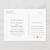 Bruiloft Save-the-date + Faux Gold Heart Minimalis Aankondigingskaart (Achterkant)