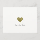 Bruiloft Save-the-date + Faux Gold Heart Minimalis Aankondigingskaart (Voorkant)