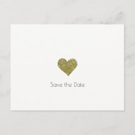 Bruiloft Save-the-date + Faux Gold Heart Minimalis Aankondigingskaart