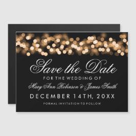 Bruiloft Save The Date Gold Hollywood Glam Magnetische Uitnodiging