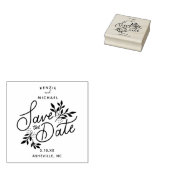 Bruiloft Save the Date Hand Lettered Botanical Rubberstempel (Gestempeld)