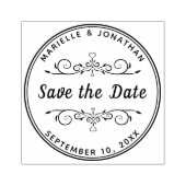 Bruiloft Save the Date Hart Modern Script Rubberstempel (Afrduk)