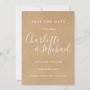 Bruiloft Save the Date Kaart met Ruw Uitziende Han