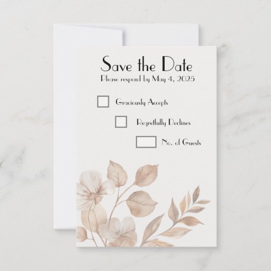 Bruiloft Save the Date Kaarten met Rustieke Romant (Voorkant)