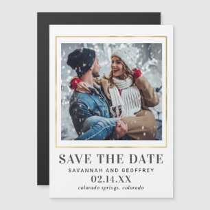 Bruiloft Save the Date Magnet, Een foto Magnetische Uitnodiging