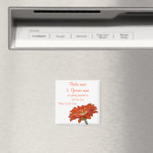 Bruiloft Save The Date Magnet Sinaasappel Daisy Ge (Insitu (Vaatwasser))