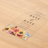 Bruiloft Save The Date met levendige waterverf blo Acryl Uitnodigingen (Laagn)