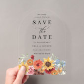Bruiloft Save The Date met levendige waterverf blo Acryl Uitnodigingen (Insitu (Draagbaar))