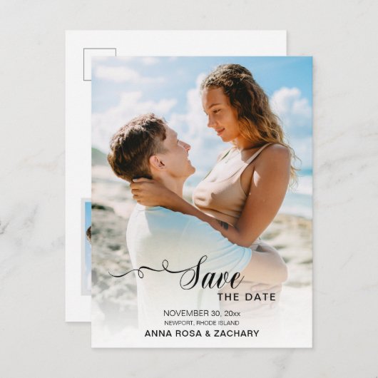 *~* BRUILOFT SAVE the DATE - QR code Website AR6 Briefkaart (Voorkant / Achterkant)