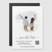 *~* BRUILOFT SAVE the DATE - QR code Website AR6 Magnetische Uitnodiging (Voorkant / Achterkant)