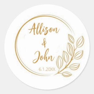 Bruiloft/Save the Date Ronde Sticker