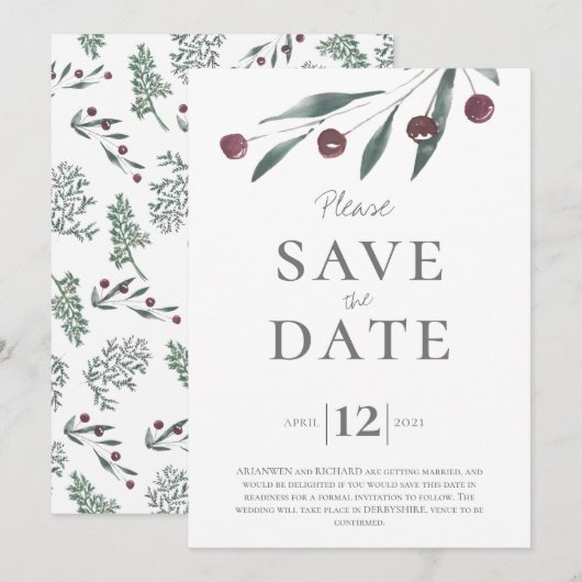 Bruiloft Save the Date Schotse Hooglanden Kaart (Voorkant / Achterkant)