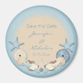 Bruiloft Save the Date Tropische Beach Shells Magneet (Voorkant)