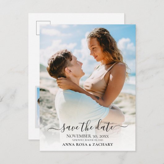 *~* BRUILOFT SAVE the DATE - Website QR code AR6 P Briefkaart (Voorkant / Achterkant)