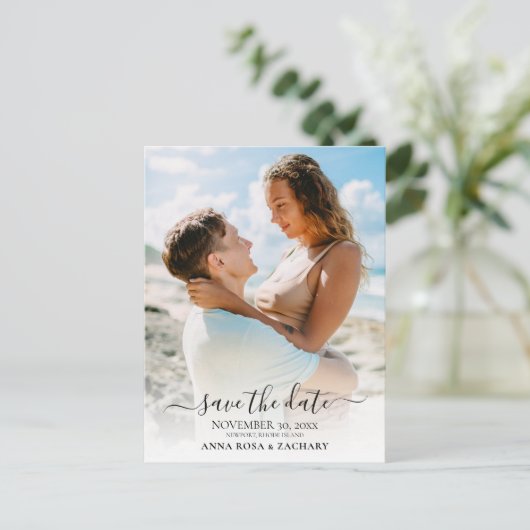 *~* BRUILOFT SAVE the DATE - Website QR code AR6 P Briefkaart (Staand voorkant)