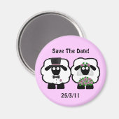 Bruiloft Schapen Bewaar de datum Magneet (Voorkant / Achterkant)