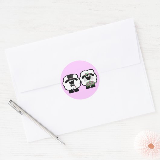 Bruiloft Schapen Stickers (Envelop)
