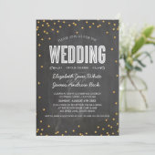 BRUILOFT schattig goud glitter confetti krijtbord  Kaart (Staand voorkant)