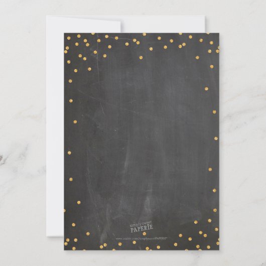 BRUILOFT schattig goud glitter confetti krijtbord  Kaart (Achterkant)