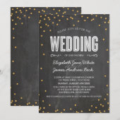 BRUILOFT schattig goud glitter confetti krijtbord  Kaart (Voorkant / Achterkant)