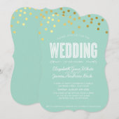 BRUILOFT schattige gouden folie confetti vet paste Kaart (Voorkant / Achterkant)