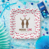 Bruiloft Schattigee rode harten aangepaste grillig Papieren Bordje (Feest)