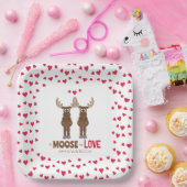 Bruiloft Schattigee rode harten aangepaste grillig Papieren Bordje (Feest)