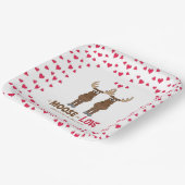 Bruiloft Schattigee rode harten aangepaste grillig Papieren Bordje (Gebogen)