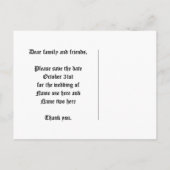 Bruiloft schedel damast | De datum opslaan Aankondigingskaart (Achterkant)