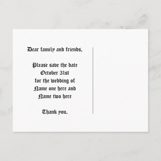 Bruiloft schedel damast | De datum opslaan Aankondigingskaart (Achterkant)