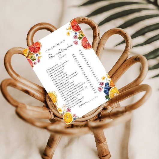 Bruiloft schoen Citrus Vrijgezellenfeest spel kaar Kaart