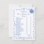 Bruiloft schoen kust Vrijgezellenfeest spel kaart (Voorkant)