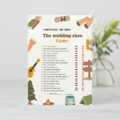 Bruiloft schoen spel bachelorette partij spel Kaar Aankondiging (Staand voorkant)