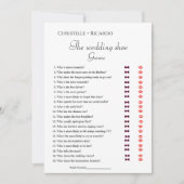 Bruiloft schoen spel bachelorette partij spel Kaar Aankondiging (Voorkant)