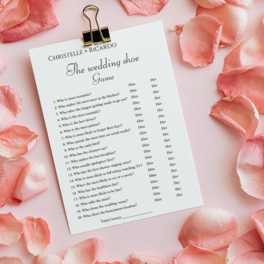 Bruiloft schoen spel bachelorette partij spel Kaar Aankondiging