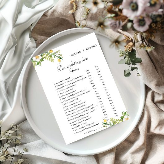 Bruiloft schoen spel bachelorette partij spel Kaar Aankondiging