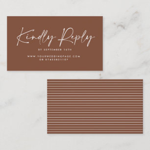 Bruiloft script modern bruin natuurlijk elegant an visitekaartje