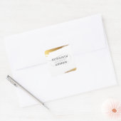 BRUILOFT SEAL moderne luxe gouden vergulde randen Vierkante Sticker (Envelop)