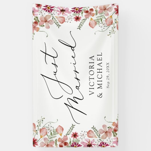 Bruiloft Sendoff net getrouwd auto Spandoek (Verticaal)